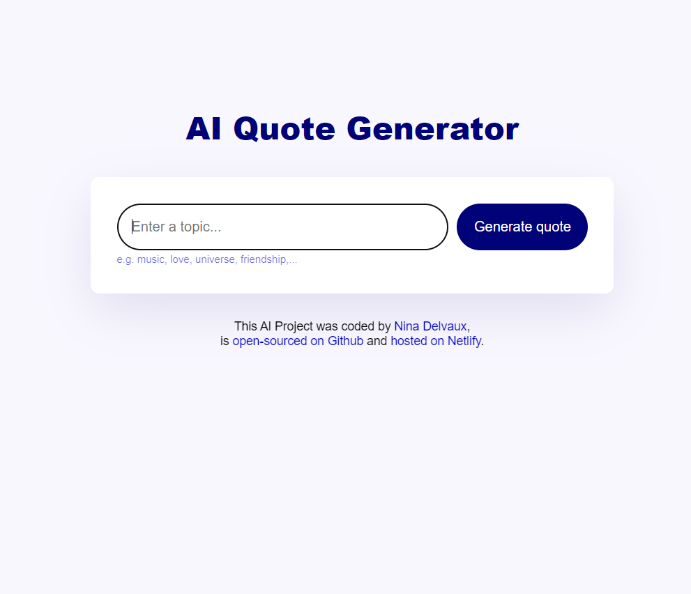 Picture of Quote Generator project